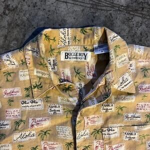 Bugle Boy Vintage 90s All Over Print Aloha Shirt Size M Streetwear